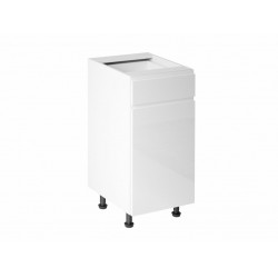 Virtuvės spintelė ASPEN D40S1-P (dešininė) (Blizgus baltas/Baltas) - TEIRAUTIS